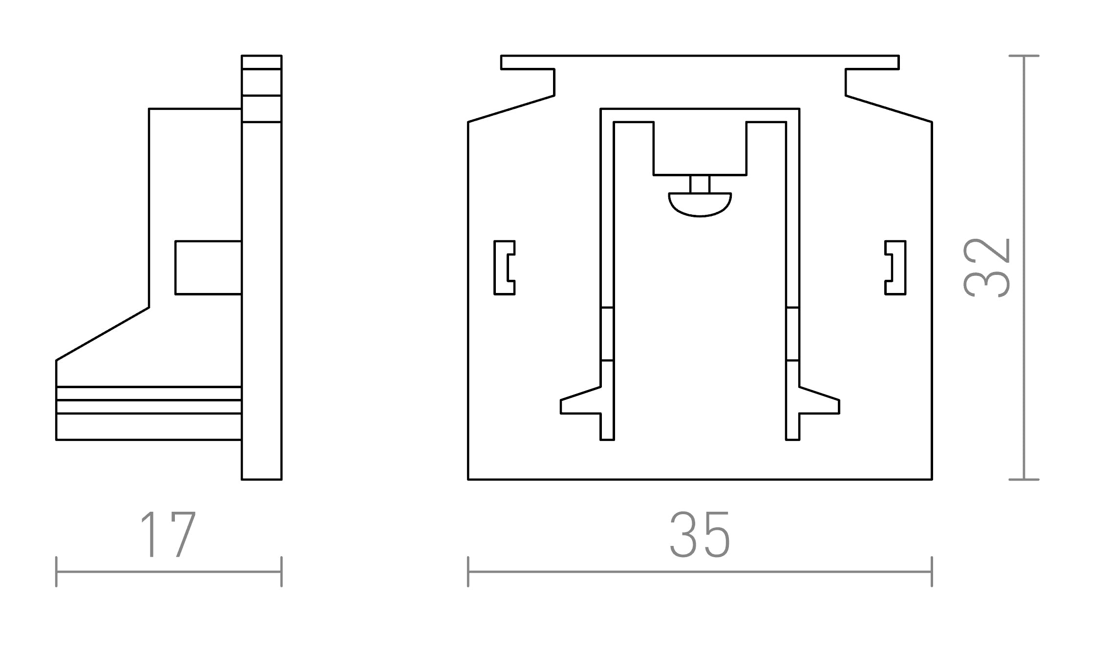 EUTRAC END CAP - Product sketch