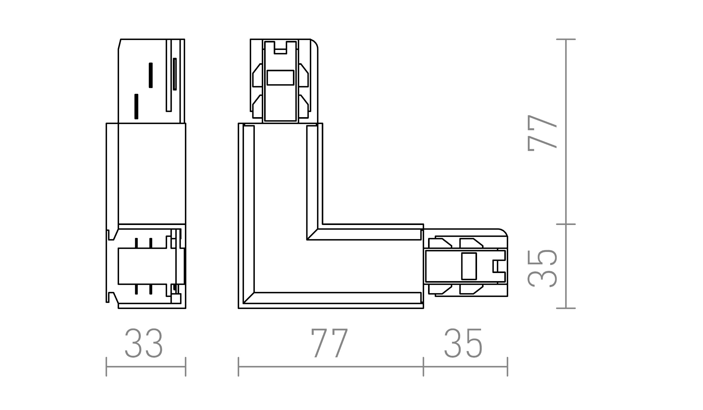 EUTRAC L-CONNECTOR (OUTER POLARITY) - Product sketch