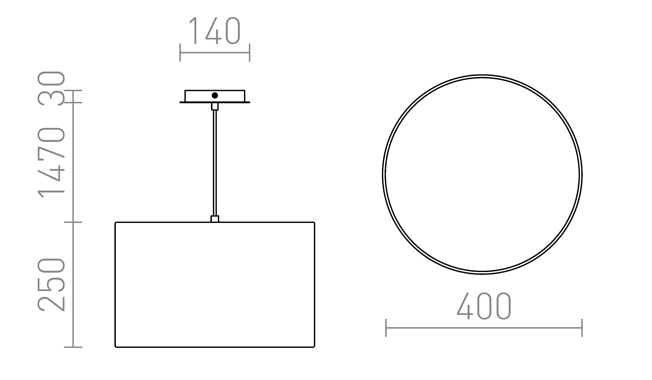 LALO PENDANT 40 - Product sketch