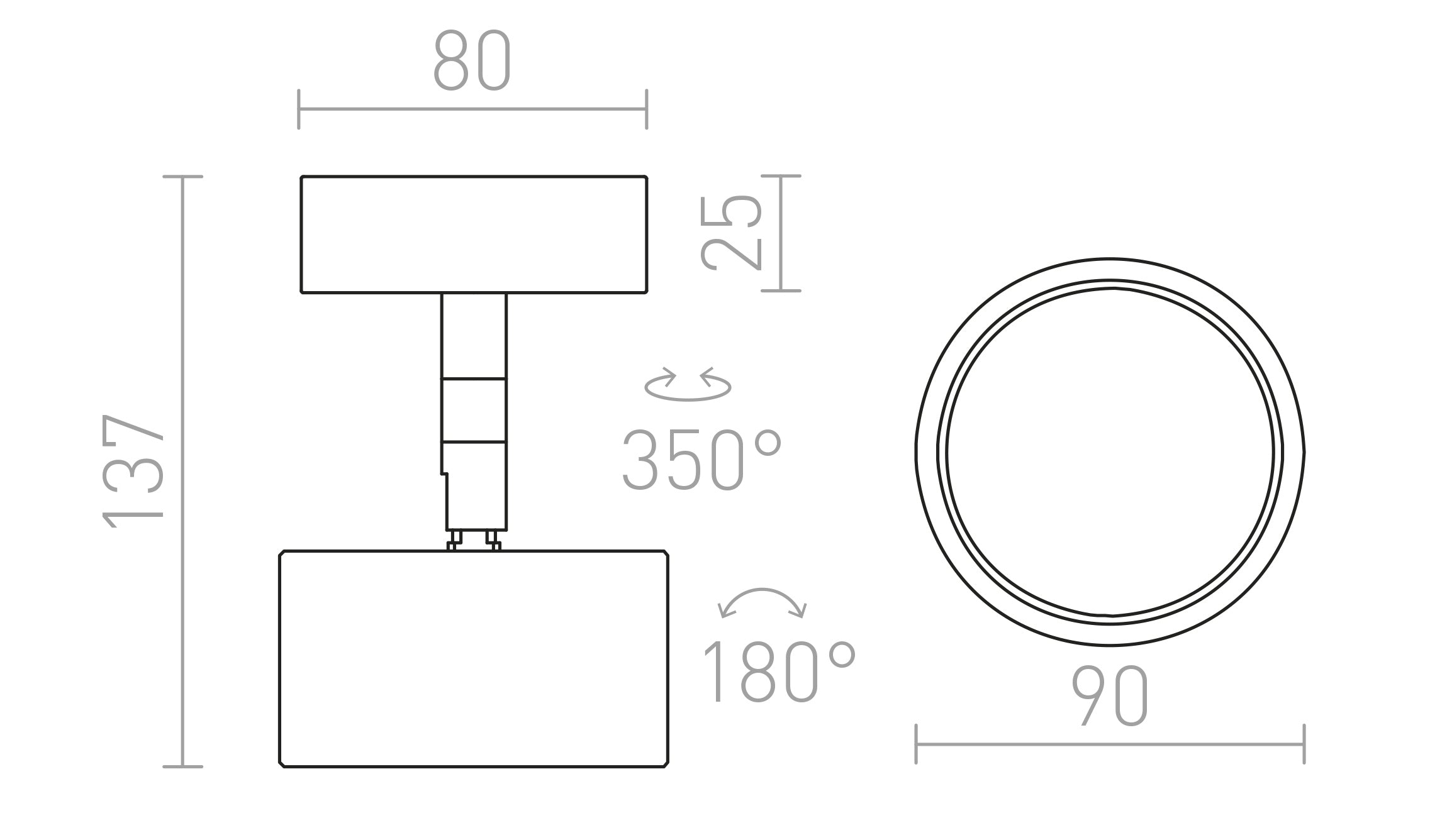 PIXIE DIRECTIONAL - Product sketch