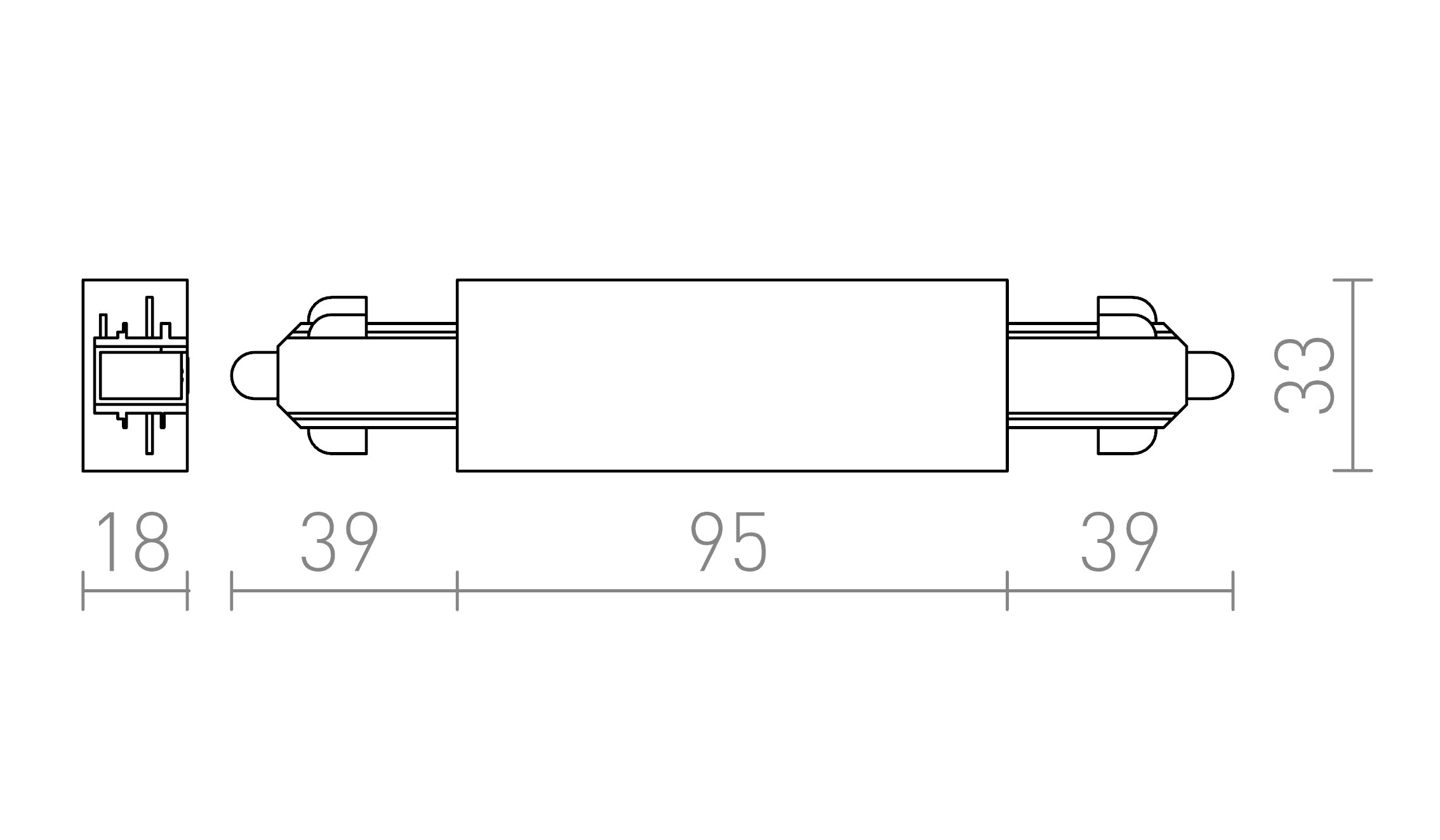 STRAIGHT JOINT WITH FEED-IN FOR 1-CIRCUIT TRACK - Product sketch