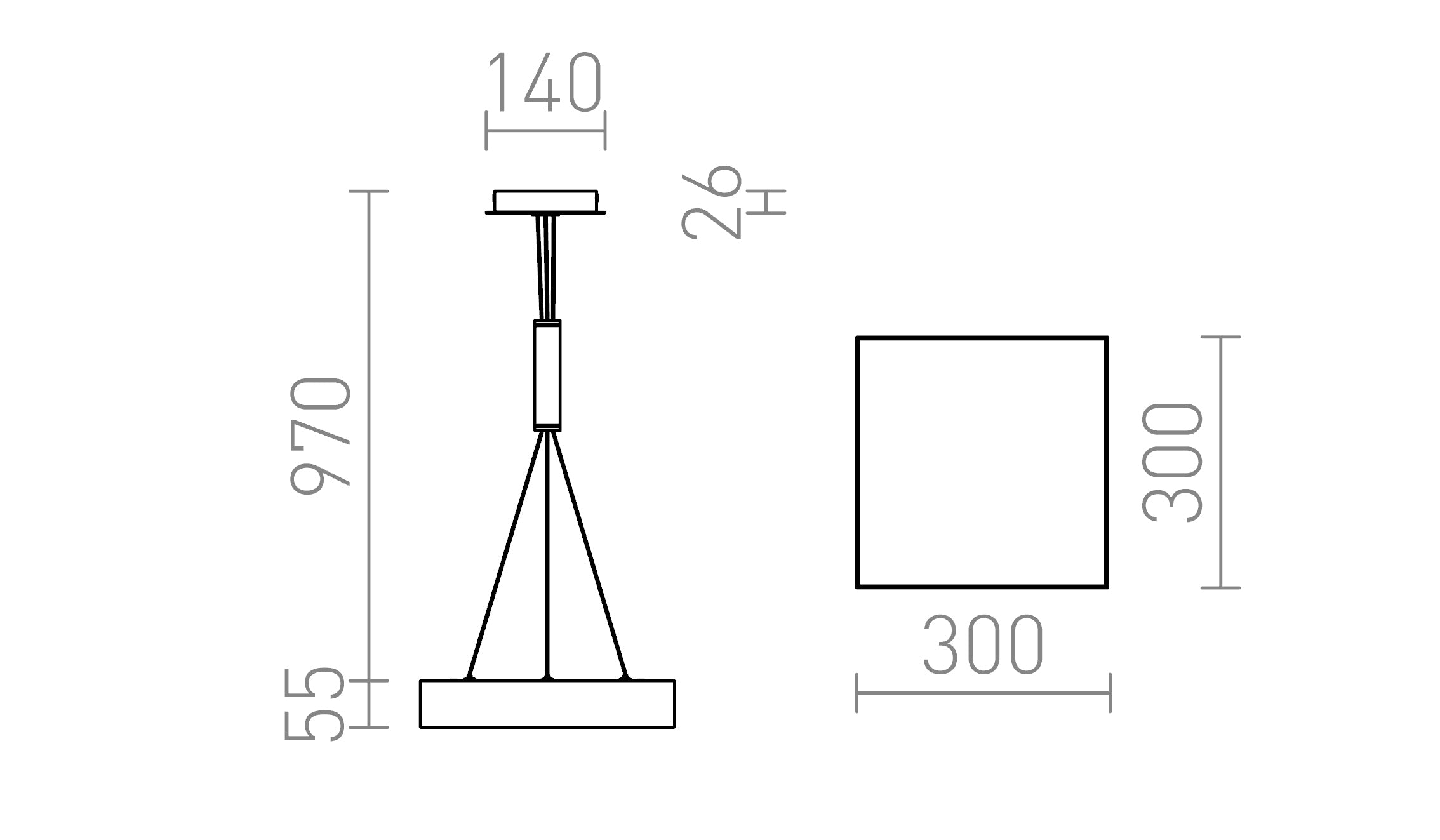 LARISA SQ 30 PENDANT - Product sketch
