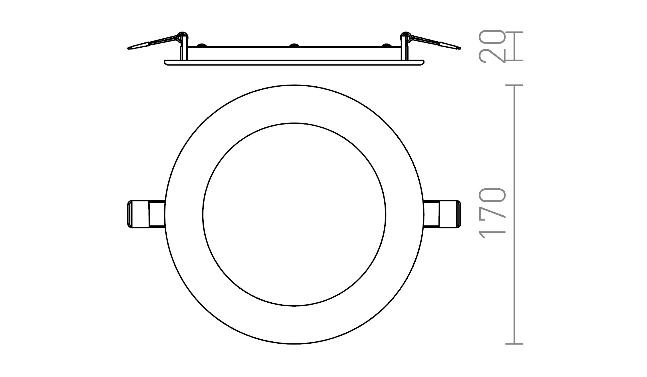 SOCORRO R 170 RECESSED - Product sketch