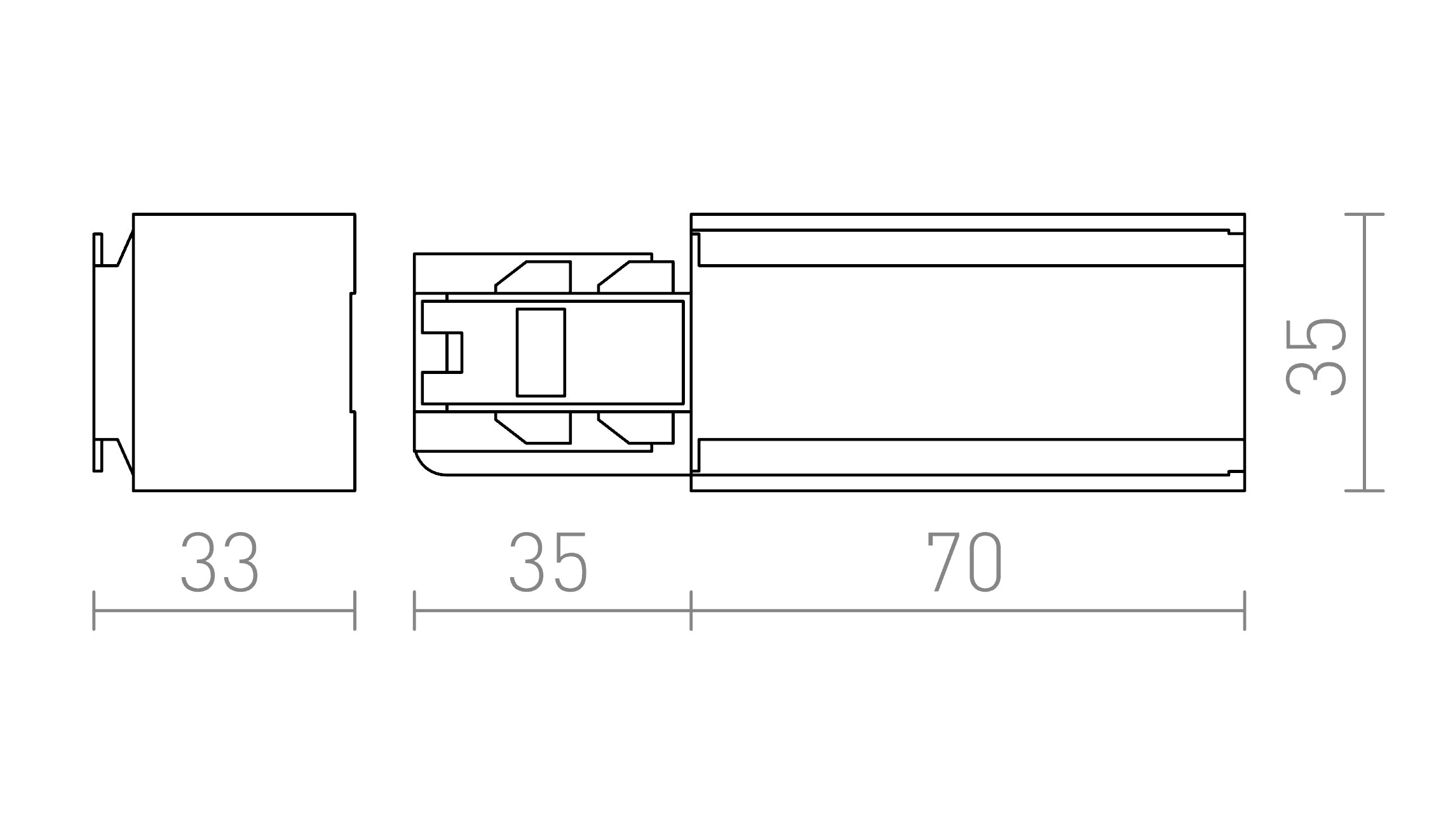 EUTRAC FEED-IN (POLARITY RIGHT) - Product sketch
