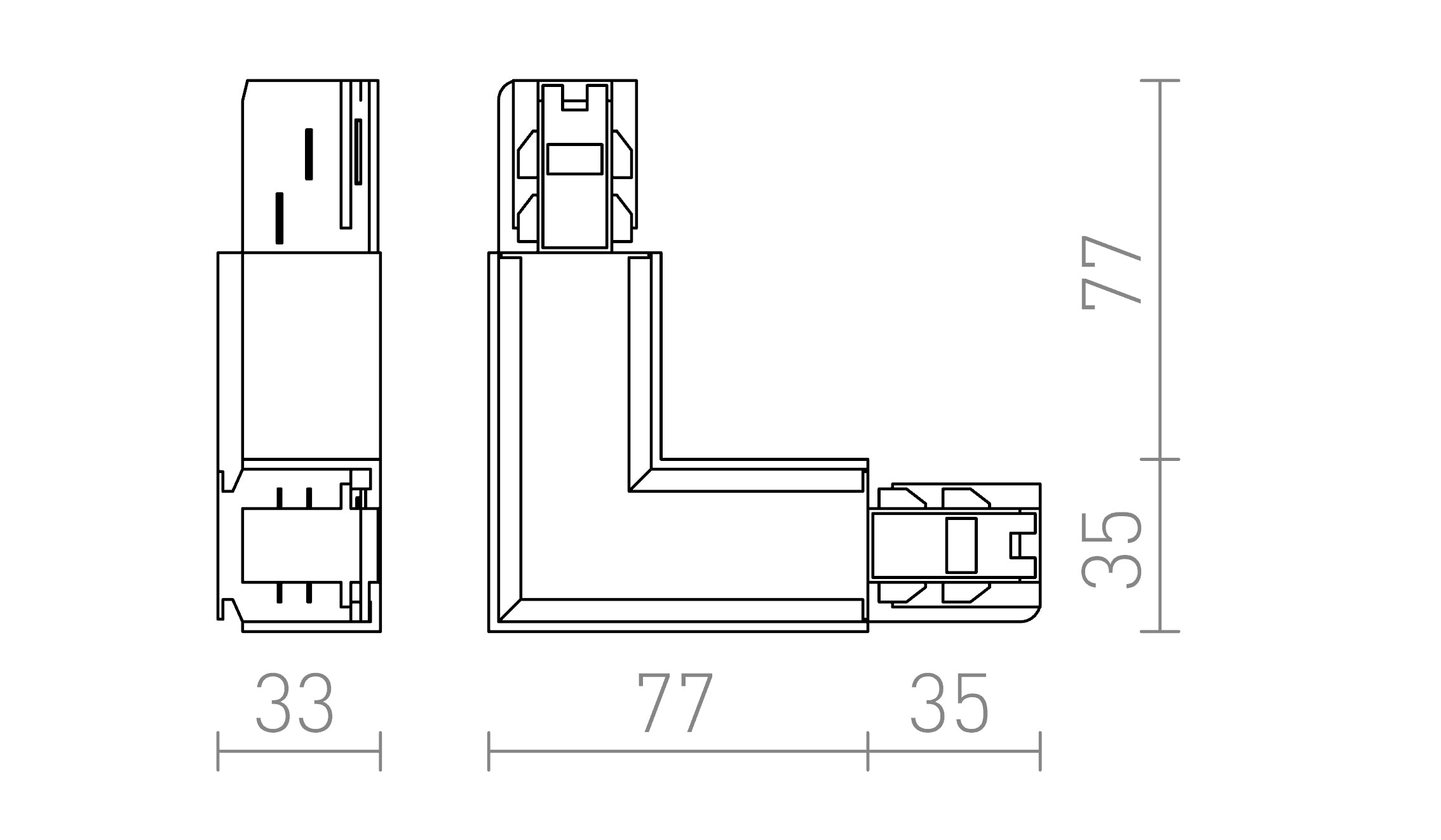 EUTRAC L-CONNECTOR (INNER POLARITY) - Product sketch