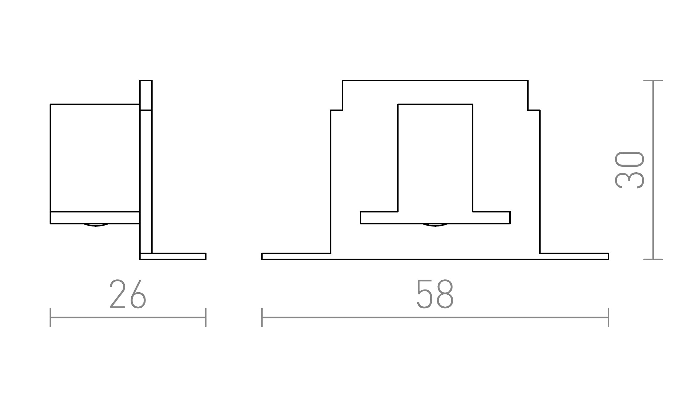 END CAPS FOR RECESSED TRACKS - Product sketch