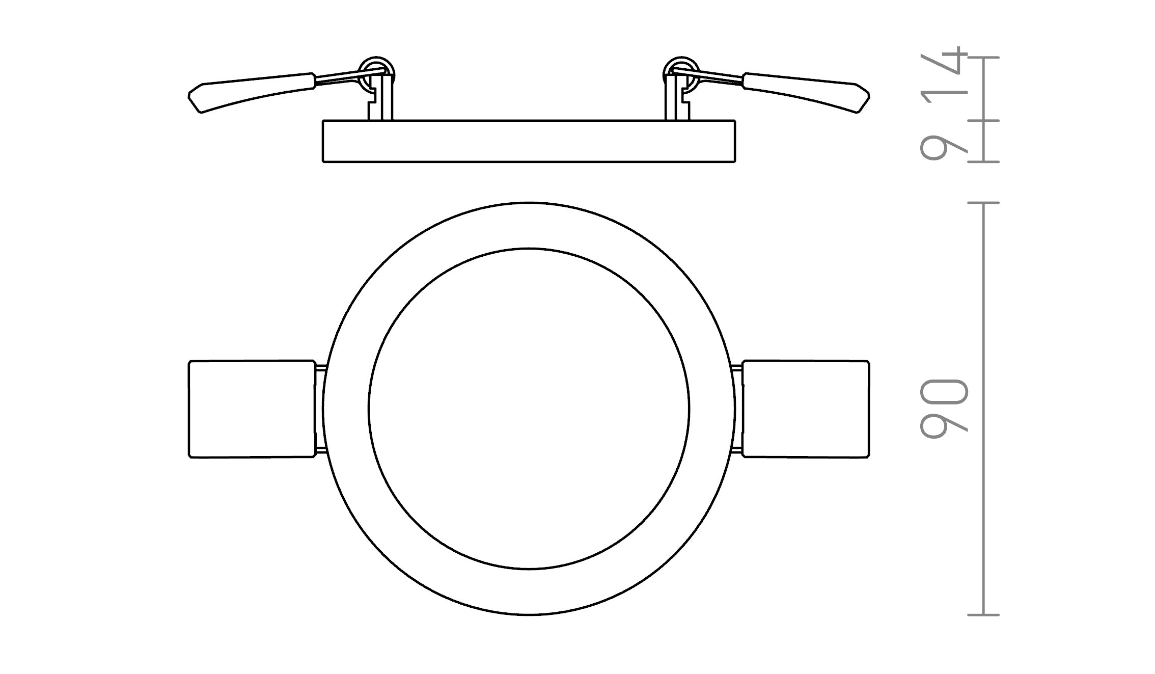 HUE R 9 DIMM RECESSED - Product sketch