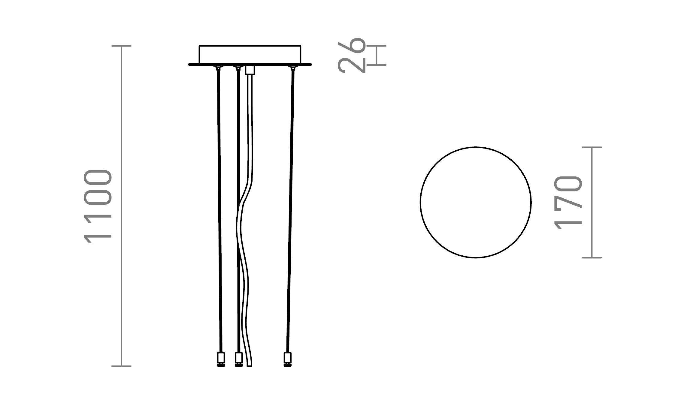 MEZZO 40/60 PENDANT SET - Product sketch