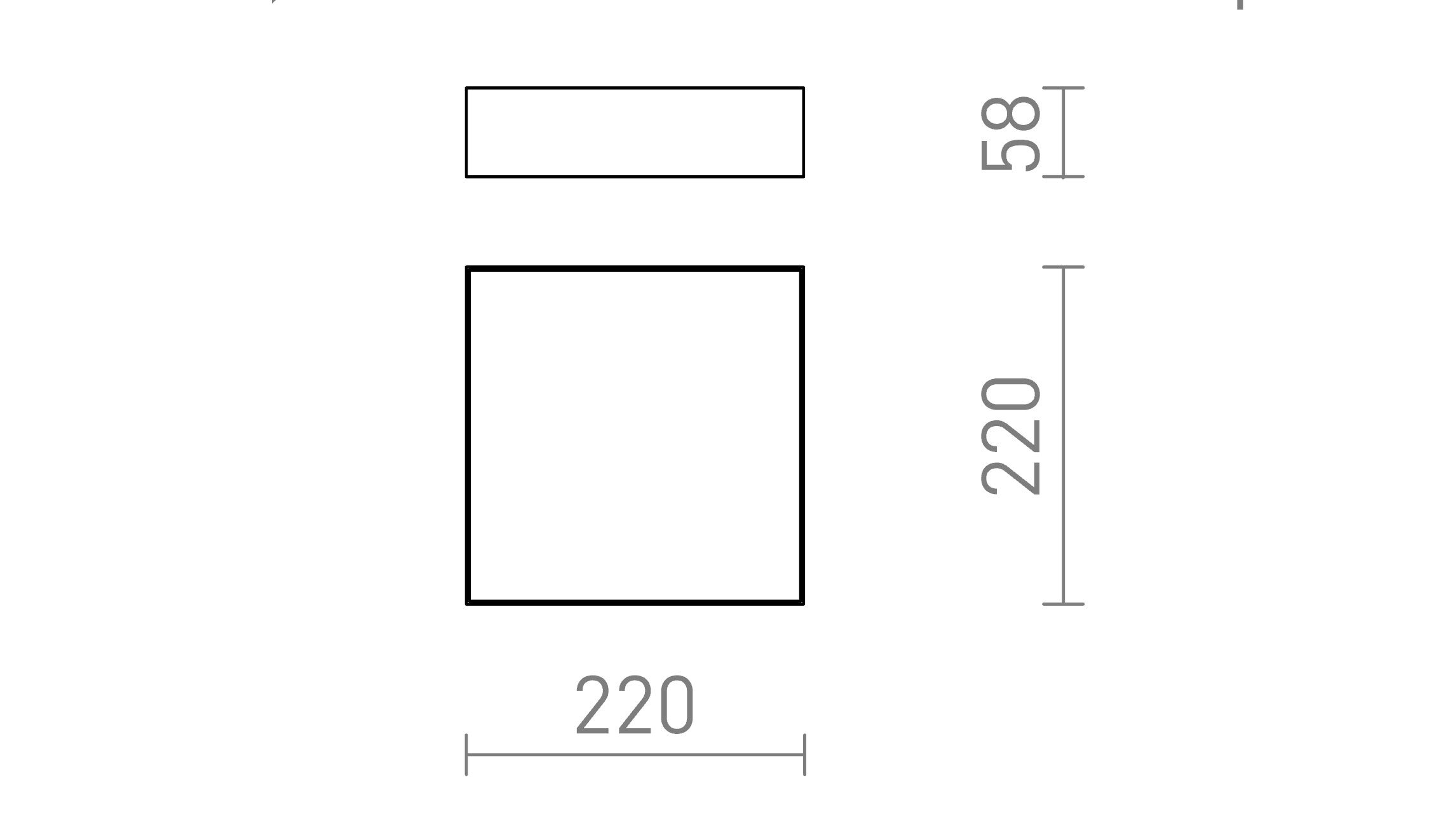 LARISA SQ 22 CEILING - Product sketch