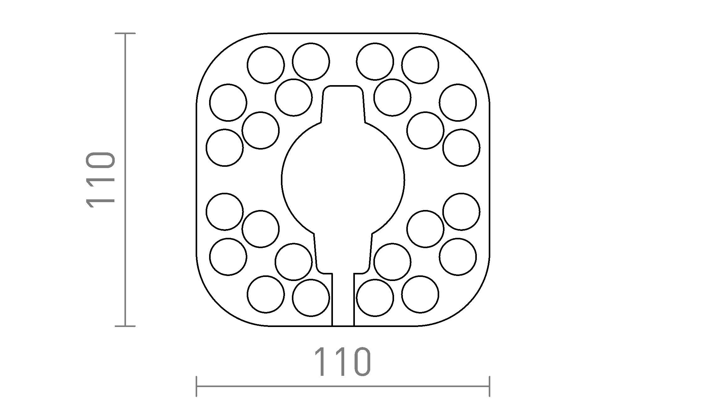 LED MODULE SQ 10 - Product sketch
