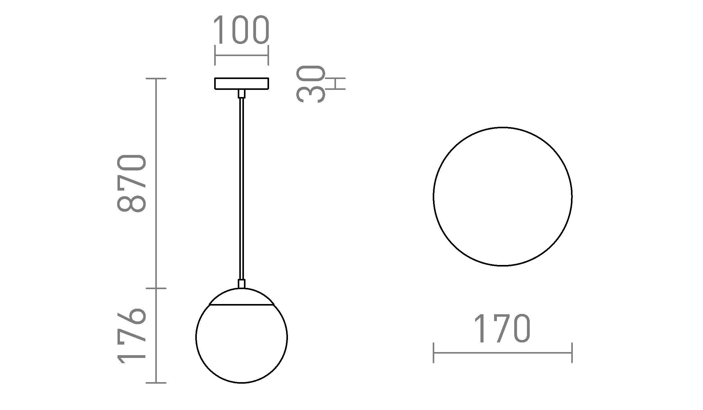 BOLLY PENDANT - Product sketch