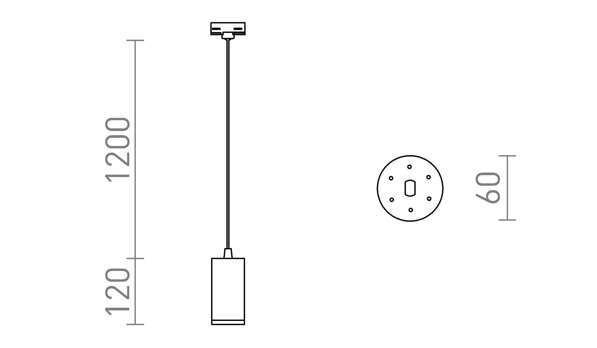 BELENOS FOR 3-CIRCUIT TRACKS PENDANT - Product sketch