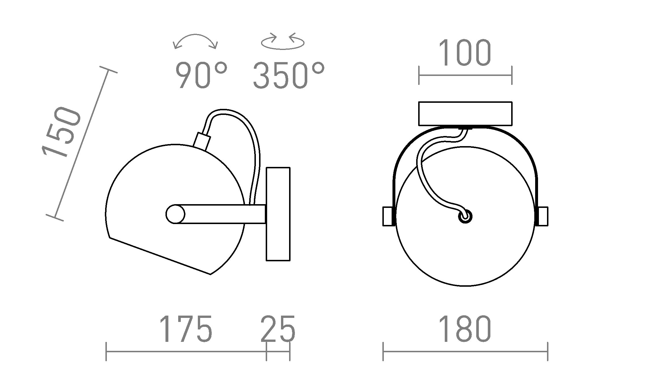 AGNETA SURFACE MOUNTED - Product sketch