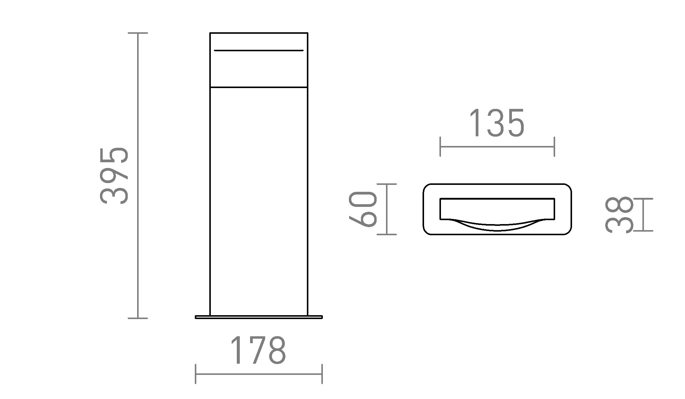 BOBO RC BOLLARD - Product sketch