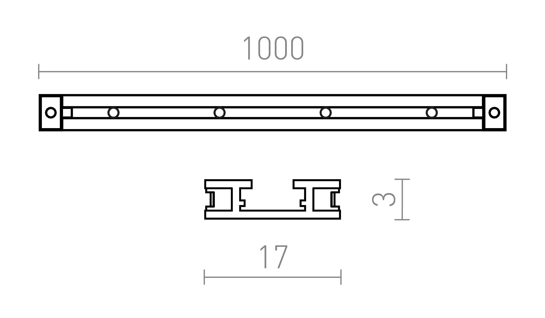 VEGA 1M TRACK - Product sketch