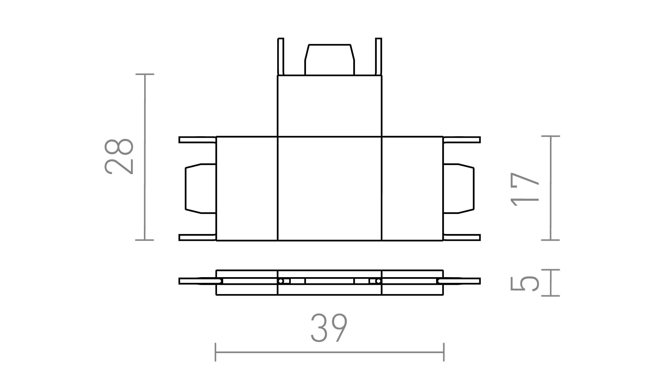 T-CONNECTOR FOR TRACK VEGA - Product sketch