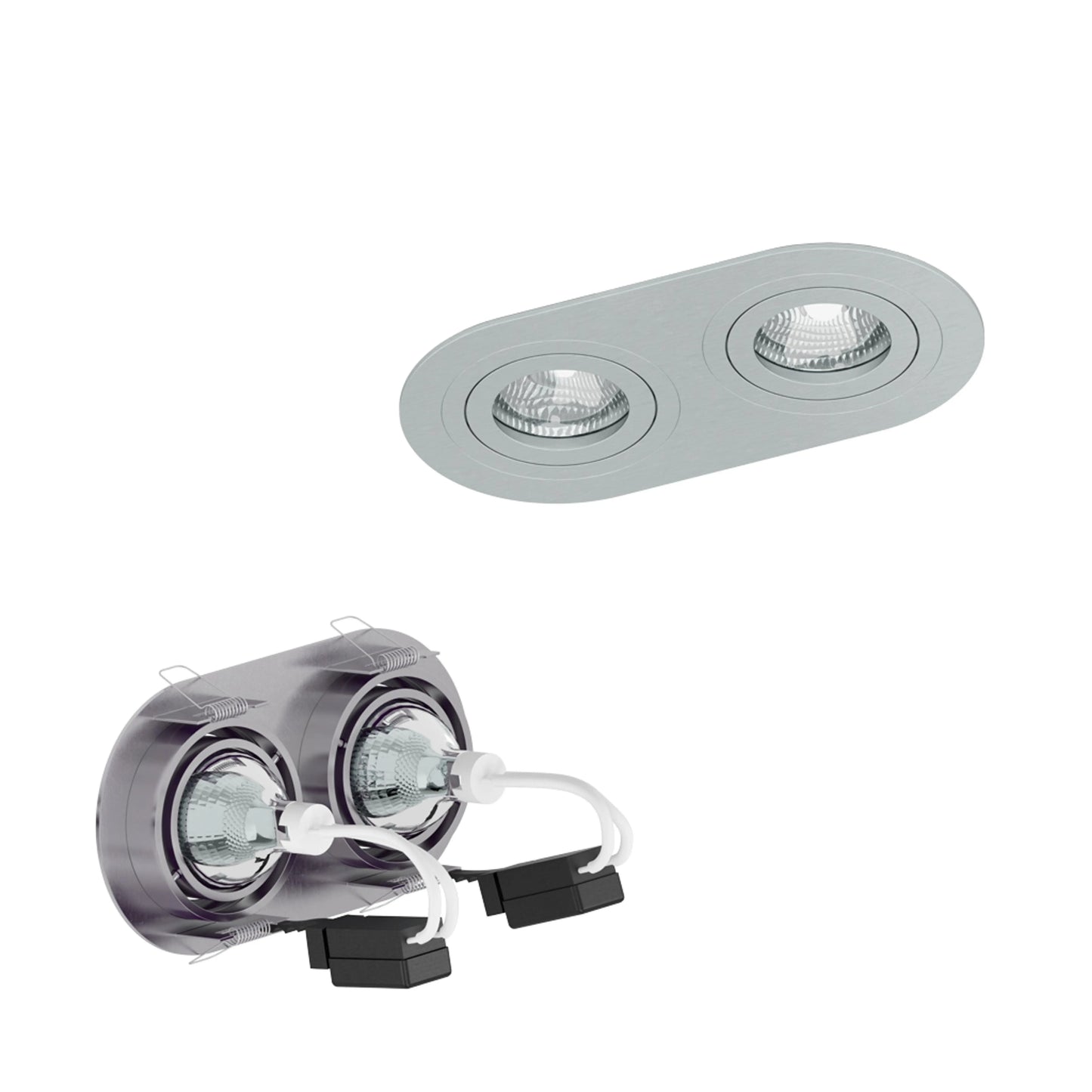 RENDL Outlet BIZZ II directional brushed aluminum 12V GU5,3 2x50W R10189 8