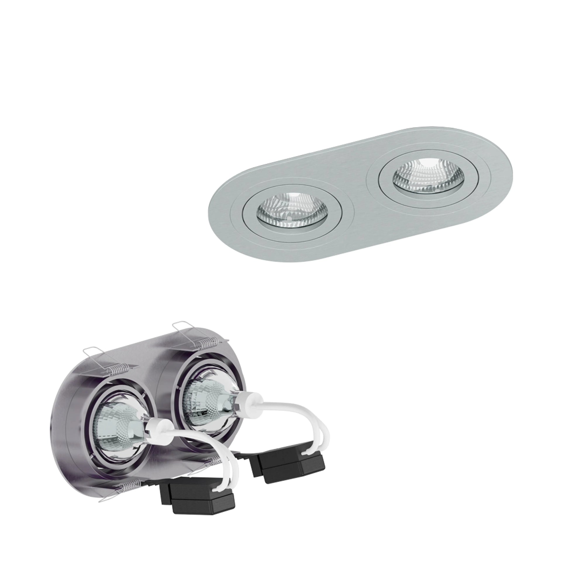 RENDL Outlet BIZZ II directional brushed aluminum 12V GU5,3 2x50W R10189 8