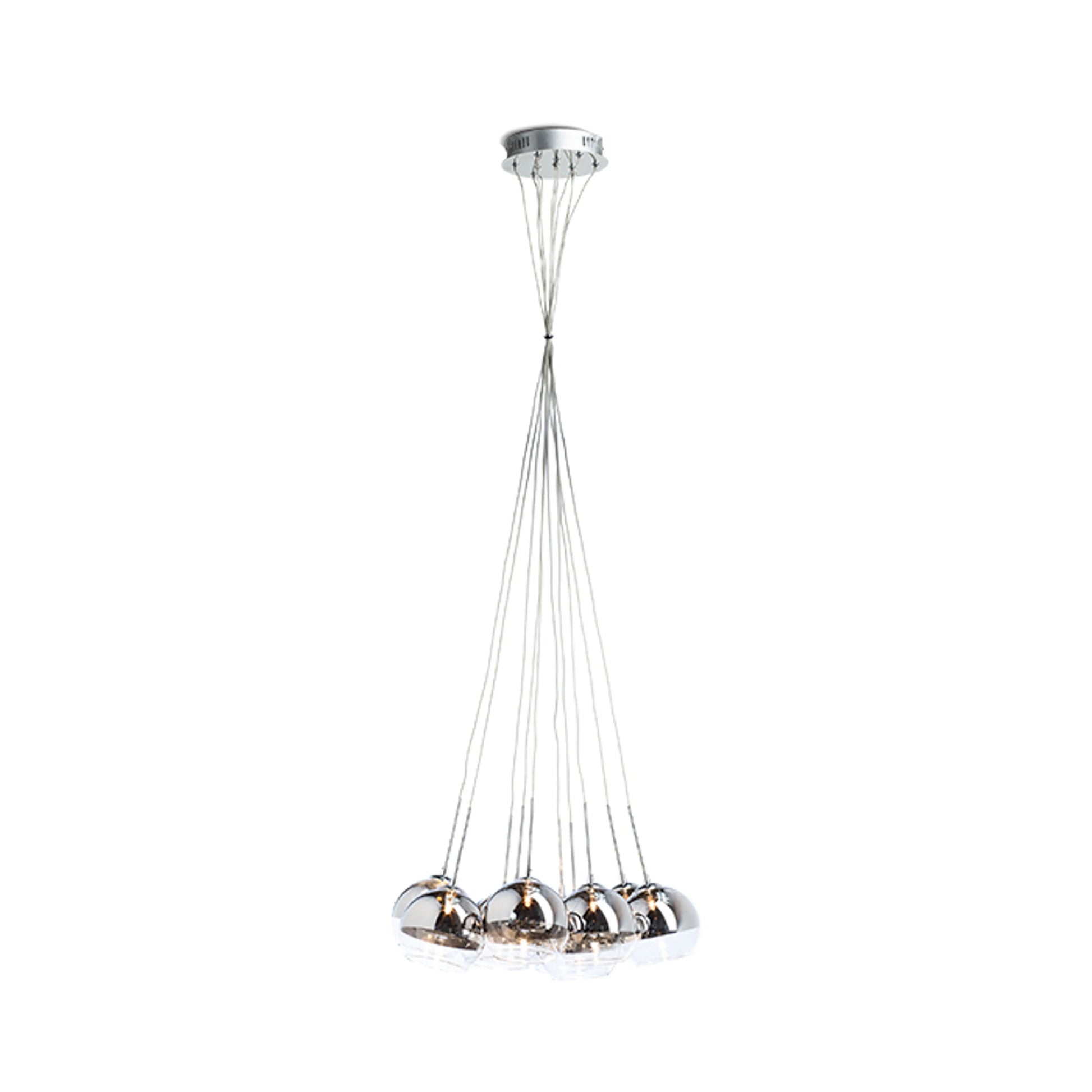 RENDL pendant lamp ASTRAL pendant  chrome-tinted glass/clear glass 230V/12V G4 10x20W R10513 2