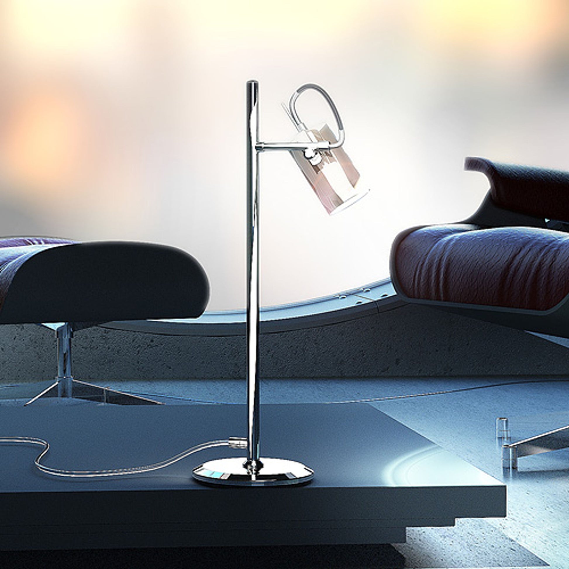 RENDL table lamp BUGSY table chrome-tinted glass 230V GU10 50W R10519 7