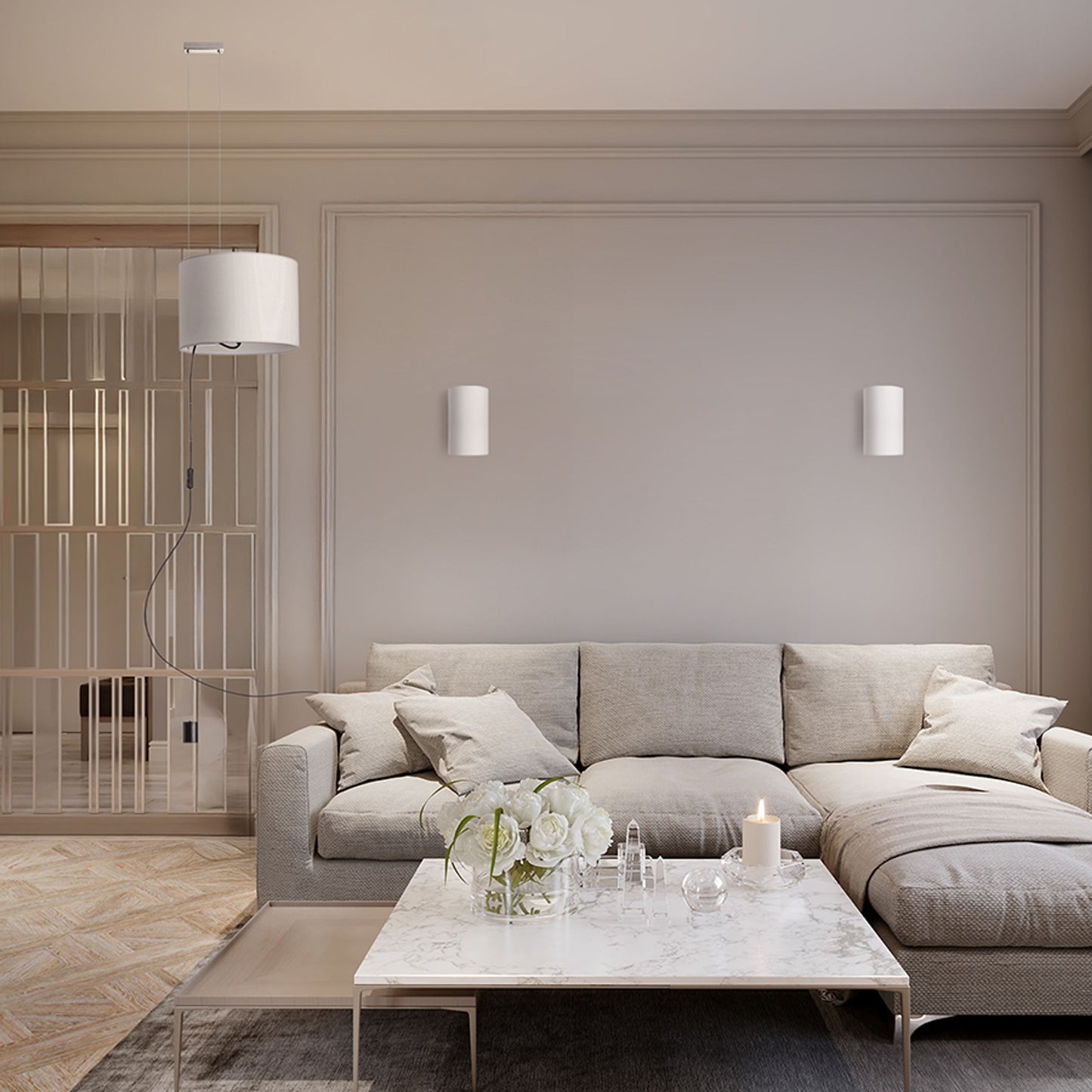RENDL pendant lamp BROADWAY pendant adjustable white chrome 230V LED E27 15W R11989 3