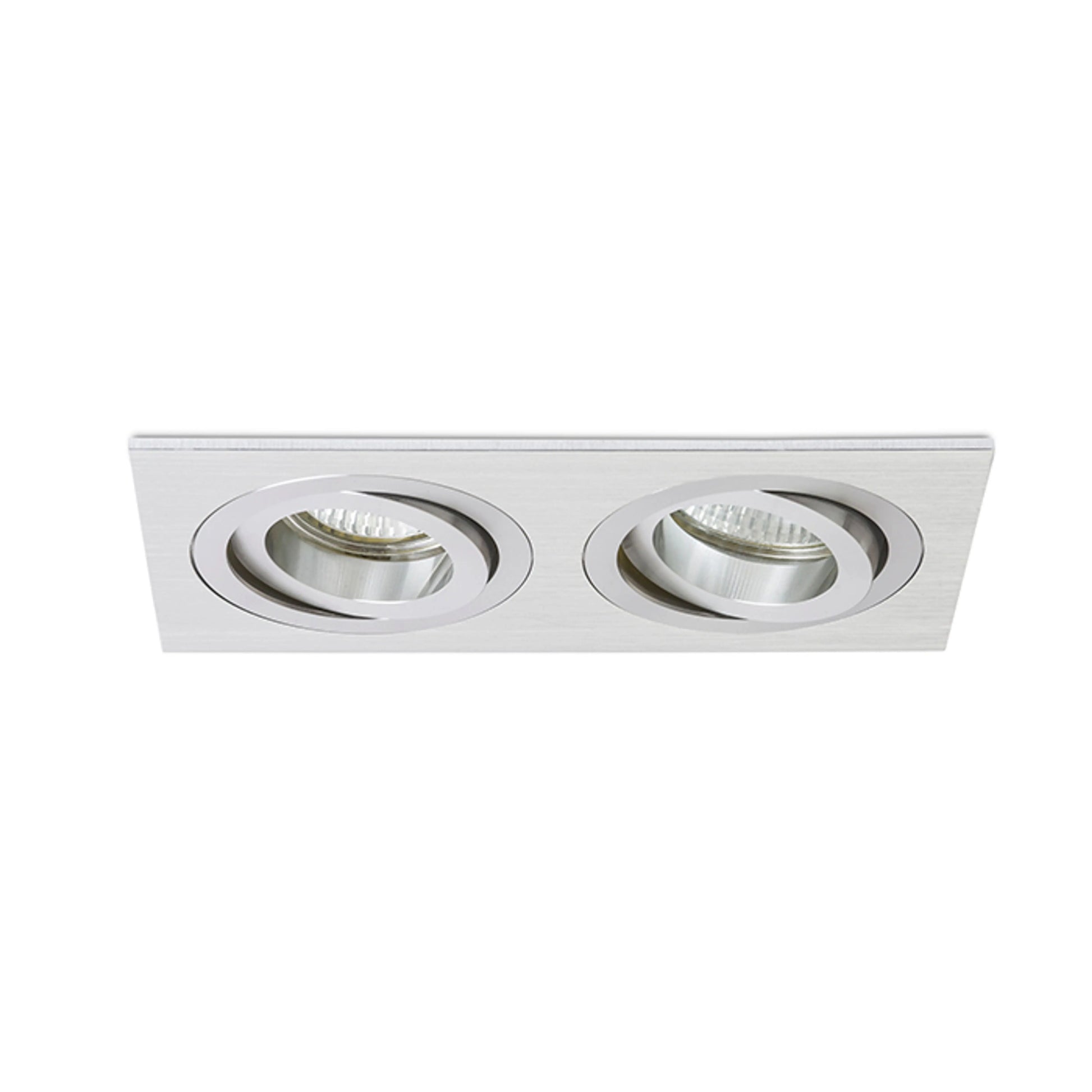 RENDL recessed light PASADENA GU10 SQ II recessed  brushed aluminum 230V LED GU10 2x7W R12712 2