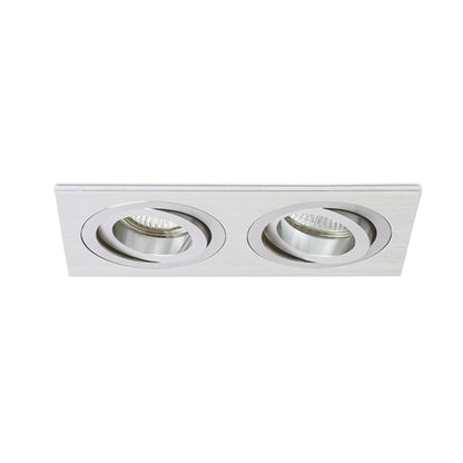 RENDL recessed light PASADENA GU10 SQ II recessed  brushed aluminum 230V LED GU10 2x7W R12712 2