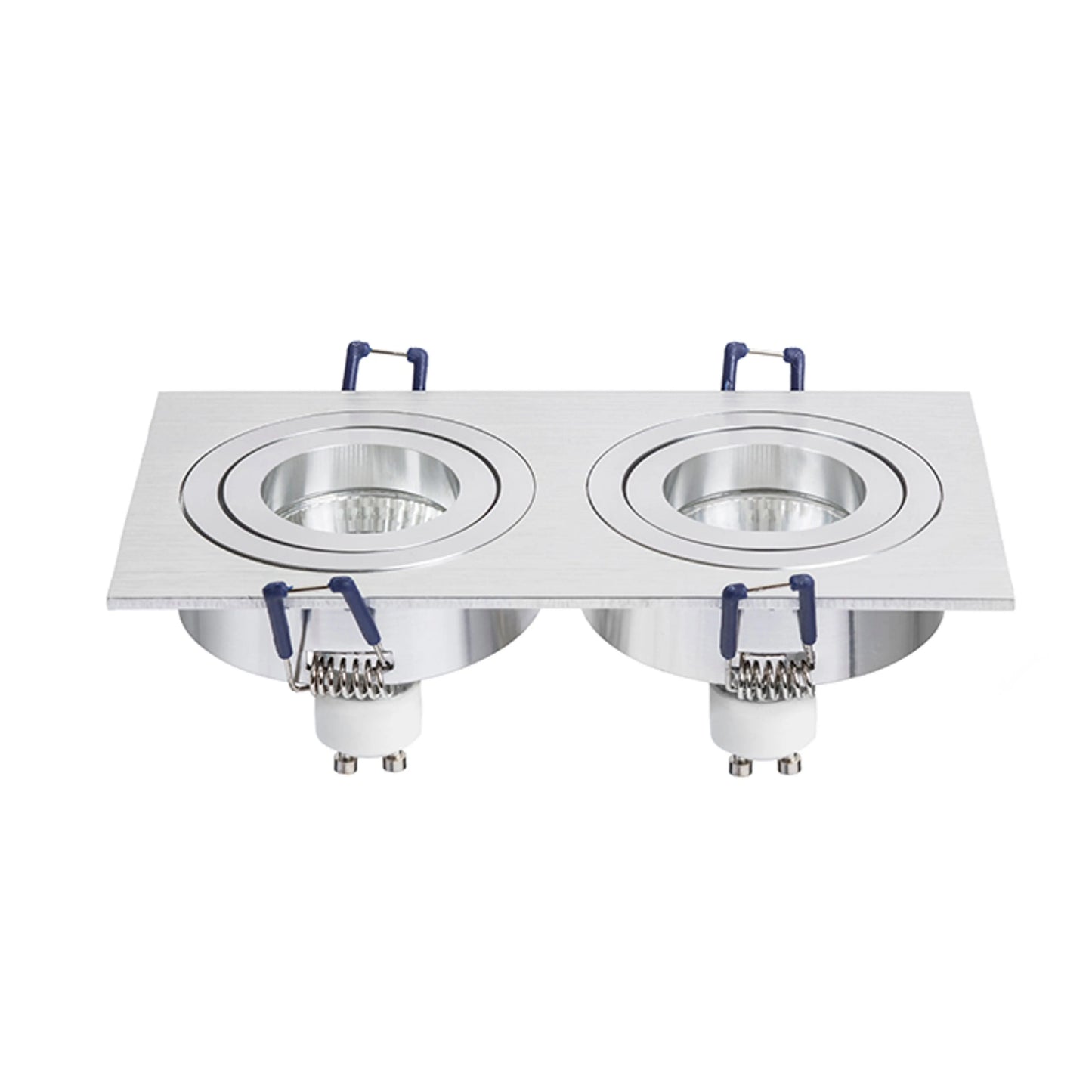 RENDL recessed light PASADENA GU10 SQ II recessed  brushed aluminum 230V LED GU10 2x7W R12712 3