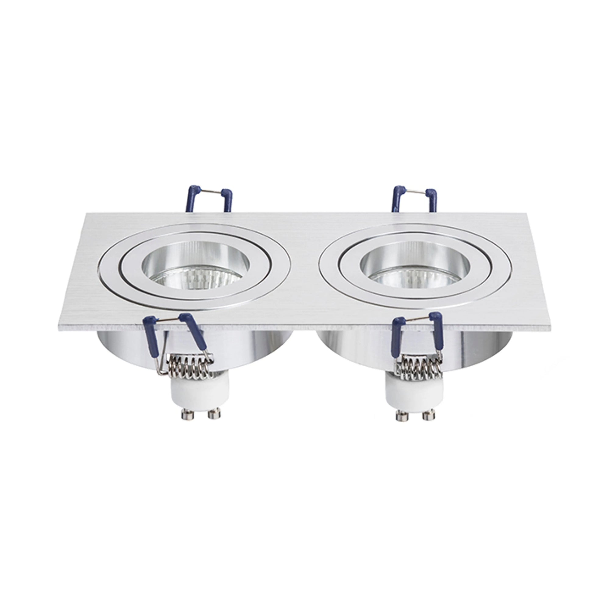 RENDL recessed light PASADENA GU10 SQ II recessed  brushed aluminum 230V LED GU10 2x7W R12712 3