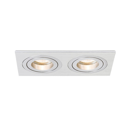 RENDL recessed light PASADENA GU10 SQ II recessed  brushed aluminum 230V LED GU10 2x7W R12712 4