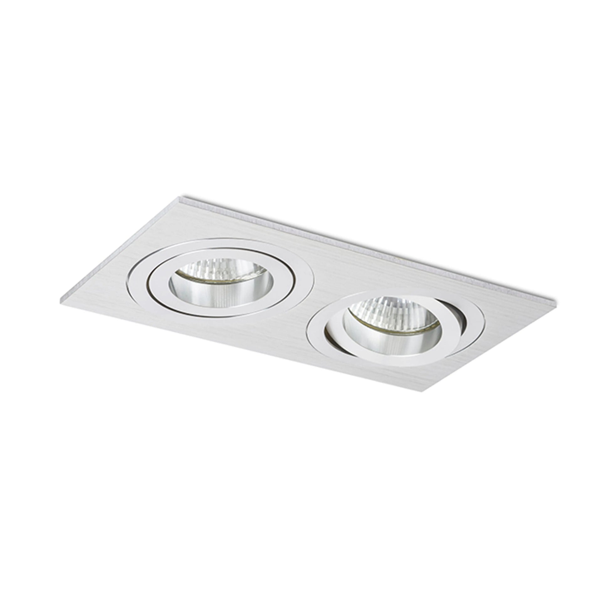 RENDL recessed light PASADENA GU10 SQ II recessed  brushed aluminum 230V LED GU10 2x7W R12712 5