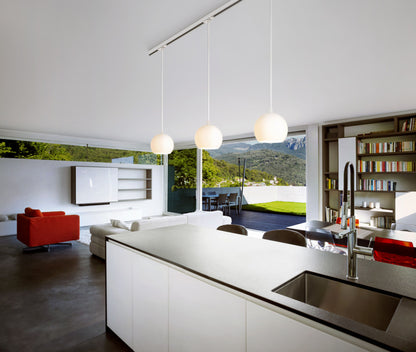 RENDL 3-circuit track system COPA for 3-circuit tracks  opal-colored glass 230V LED E27 11W R13207 3