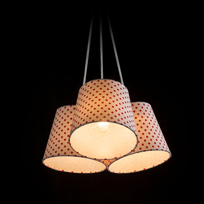 RENDL pendant lamp NANCY III pendant white/red  230V LED E14 3x11W R13345 4
