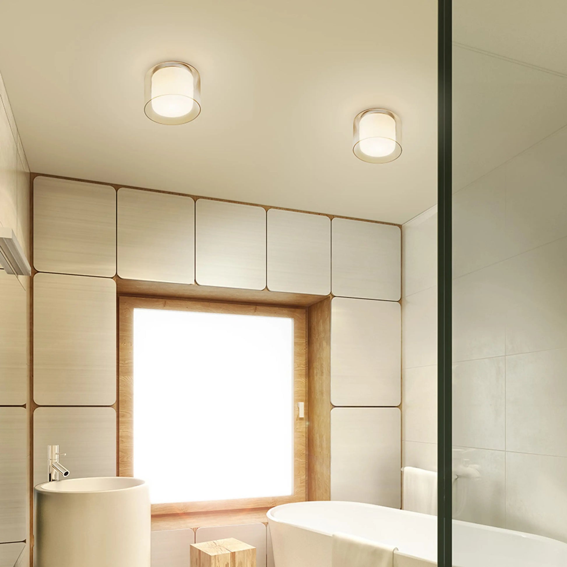 RENDL surface mounted lamp VENICE 23 ceiling  clear glass/opal-colored glass/chrome 230V LED E27 11W IP44 R13684 3