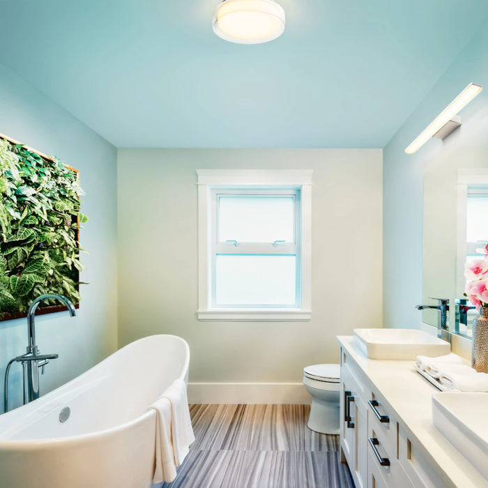 RENDL surface mounted lamp VENICE LED 30 ceiling  clear glass/opal-colored glass/chrome 230V LED 12W IP44  3000K R13685 2