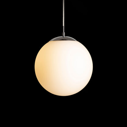RENDL pendant lamp LUNA 25 pendant  opal-colored glass/chrome 230V LED E27 15W R13746 4