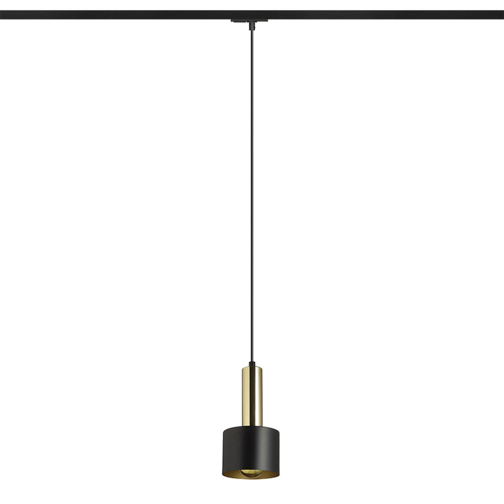 RENDL 1-circuit track system GIULIA 12 for 1-circuit tracks black/gold brown brass 230V LED E27 11W R13987 3