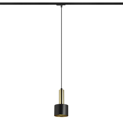 RENDL 1-circuit track system GIULIA 12 for 1-circuit tracks black/gold brown brass 230V LED E27 11W R13987 3