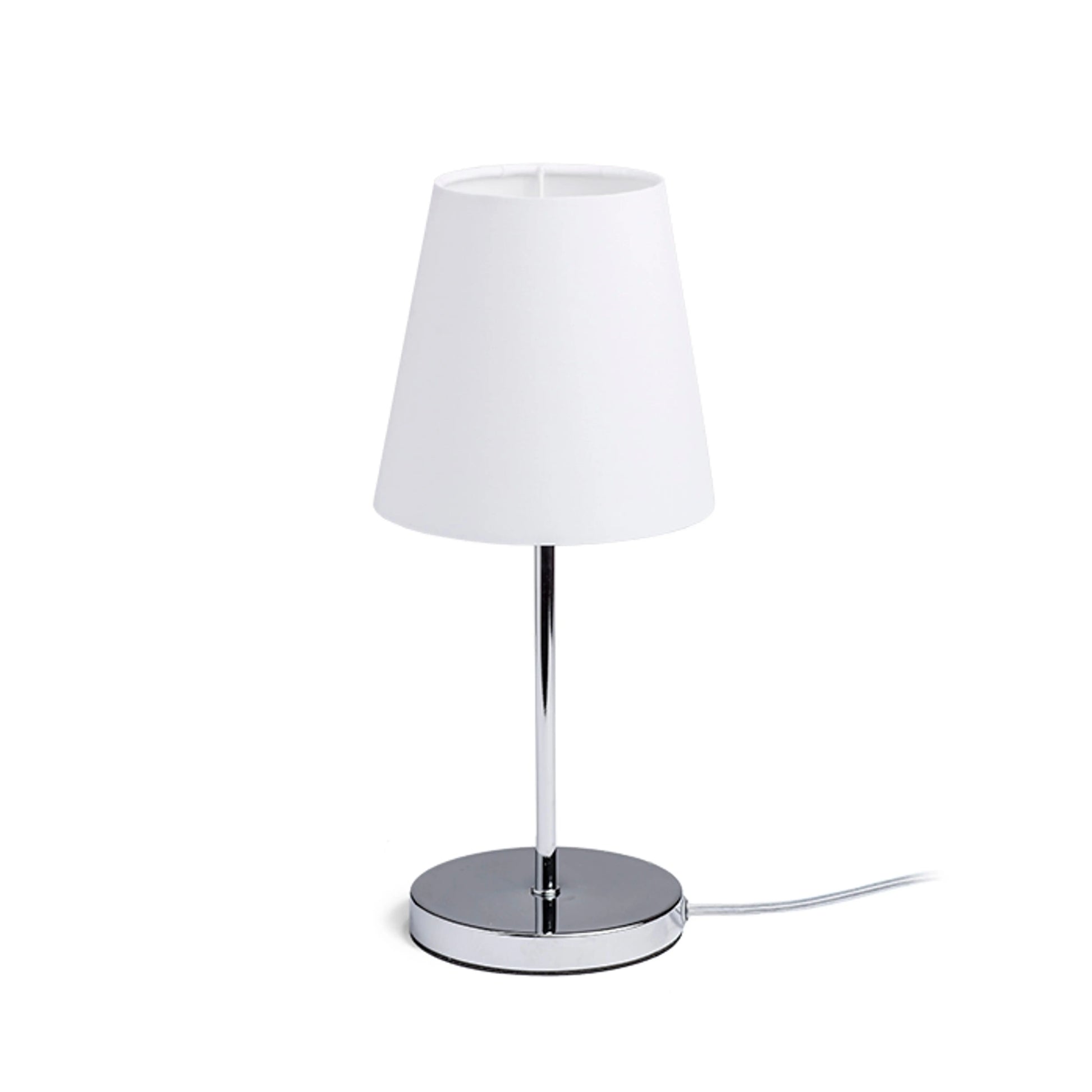 RENDL table lamp NYC/CONNY 15/15 table  Polycotton white/chrome 230V LED E27 11W R14047 1