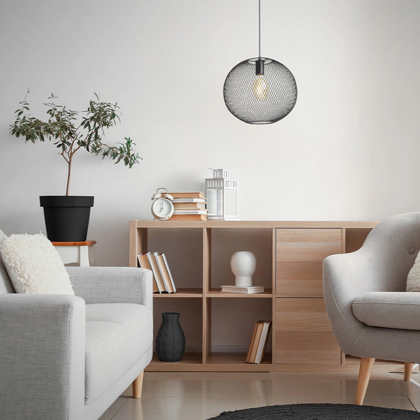 RENDL pendant lamp COSIR 34 pendant black 230V LED E27 15W R14106 3