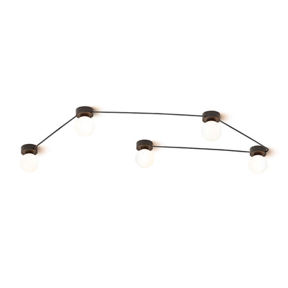 RENDL surface mounted lamp VELA V ceiling black opal-colored glass 230V LED G9 5x6W R14387 4
