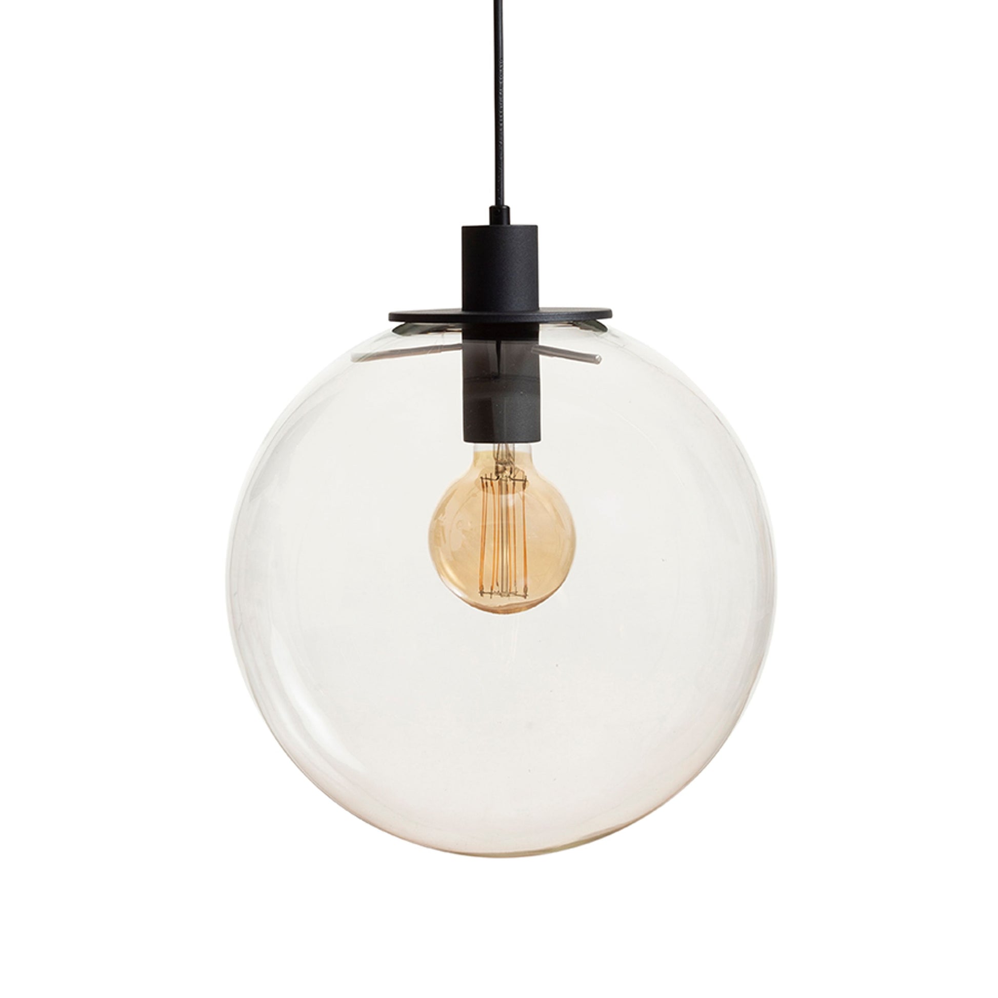 RENDL pendant lamp BOULDER 30 pendant clear glass/black 230V LED E27 15W R14393 6